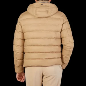 Herno Outerwear | Camel Beige Wool Norfolk Bomber Jacket