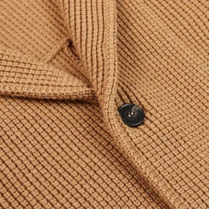 Maurizio Baldassari Knitwear | Camel Beige Zegna Baruffa Wool Brenta Jacket