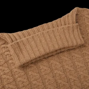 Zanone Knitwear | Camel Brown Alpaca Wool Rollneck