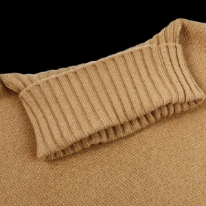 Morgano Knitwear | Camel Brown Heavy Wool Cashmere Rollneck
