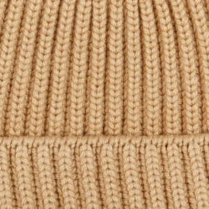 William Lockie Beanies | Camel Cashmere Ribbed Beanie