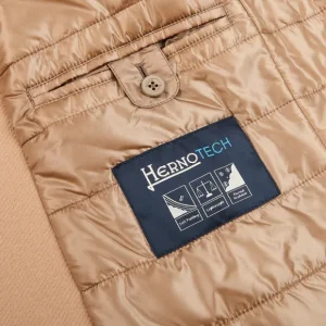 Herno Outerwear | Camel Diagonal Wool Fur Collar Car Coat