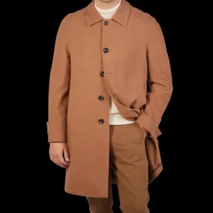 Luigi Bianchi Coats & Jackets | Camel Drago Skyfall Wool Raglan Coat