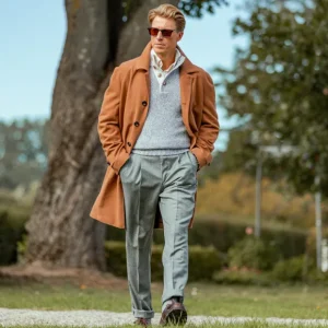 Luigi Bianchi Coats & Jackets | Camel Drago Skyfall Wool Raglan Coat
