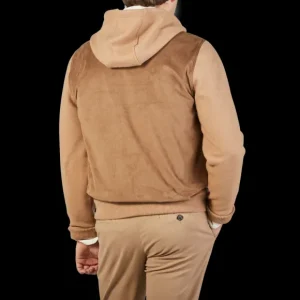 Gran Sasso Knitwear | Camel Wool Alcantara Front Padded Jacket