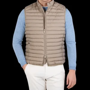 Save The Duck Outerwear | Cappuccino Technical Down Leonard Nylon Gilet
