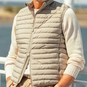 Save The Duck Outerwear | Cappuccino Technical Down Leonard Nylon Gilet