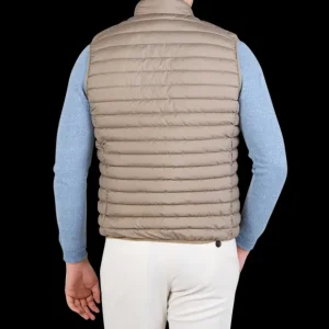 Save The Duck Gilets | Cappuccino Technical Down Leonard Nylon Gilet