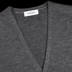 Gran Sasso Knitwear | Charcoal Extra Fine Merino Wool Vest