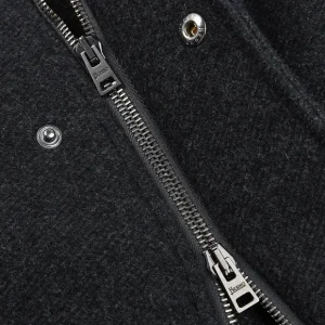 Herno Coats & Jackets | Charcoal Grey Diagonal Wool Fur Car Coat