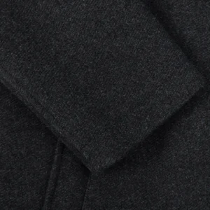 Herno Outerwear | Charcoal Grey Diagonal Wool Fur Car Coat