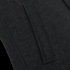 Herno Outerwear | Charcoal Grey Diagonal Wool Fur Car Coat