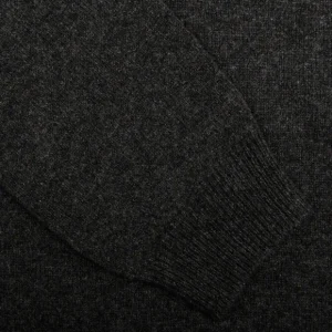 Alan Paine Sweaters | Charcoal Grey Lambswool Crew Neck