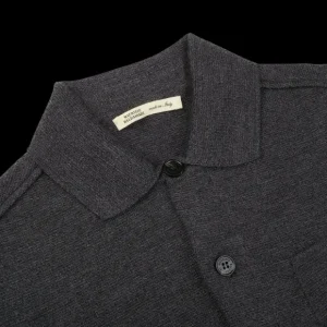 Maurizio Baldassari Outerwear | Charcoal Grey Milano Knitted Wool Overshirt