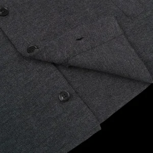 Maurizio Baldassari Outerwear | Charcoal Grey Milano Knitted Wool Overshirt