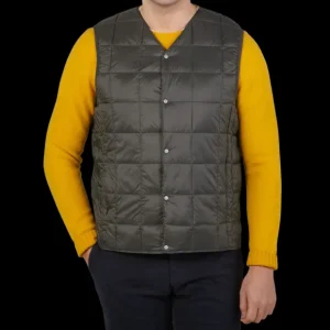 Taion Gilets | Charcoal Grey Nylon Down Padded Vest