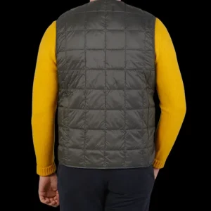Taion Outerwear | Charcoal Grey Nylon Down Padded Vest