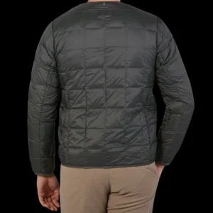 Taion Outerwear | Charcoal Grey Nylon Down Padded Jacket