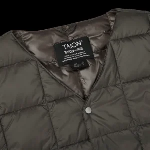 Taion Outerwear | Charcoal Grey Nylon Down Padded Vest