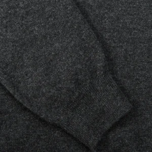 Gran Sasso Sweaters | Charcoal Grey Wool Cashmere 1/4 Zip Sweater