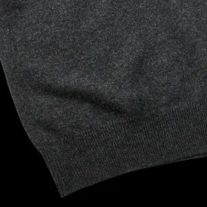 Gran Sasso Knitwear | Charcoal Grey Wool Cashmere 1/4 Zip Sweater