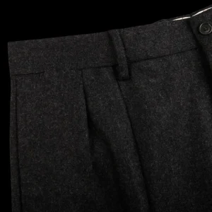 De Petrillo Trousers | Charcoal Grey Wool Flannel Modello E Trousers