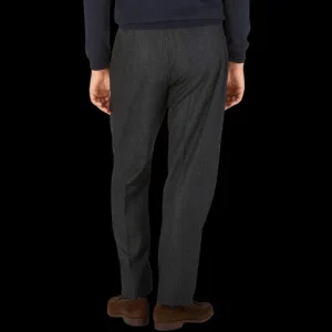 De Petrillo Trousers | Charcoal Grey Wool Flannel Modello E Trousers