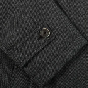 Herno Coats & Jackets | Charcoal Wool Twill Beaver Collar Jacket