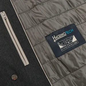 Herno Coats & Jackets | Charcoal Wool Twill Beaver Collar Jacket