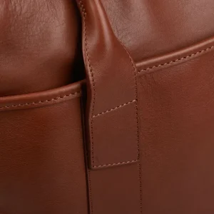 Frank Clegg Tote Bags | Chestnut Tumbled Leather Commuter Tote