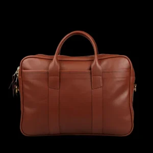 Frank Clegg Briefcases | Chestnut Tumbled Leather Commuter Briefcase
