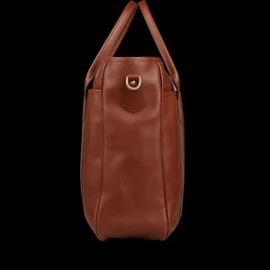 Frank Clegg Tote Bags | Chestnut Tumbled Leather Commuter Tote