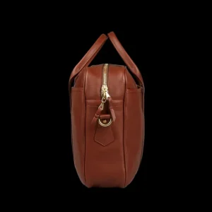 Frank Clegg Briefcases | Chestnut Tumbled Leather Commuter Briefcase
