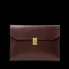 Frank Clegg Briefcases | Chocolate Belting Leather Wrap Portfolio