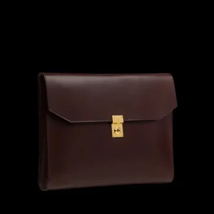 Frank Clegg Briefcases | Chocolate Belting Leather Wrap Portfolio