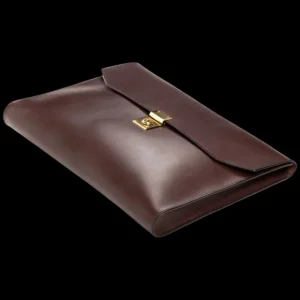 Frank Clegg Briefcases | Chocolate Belting Leather Wrap Portfolio