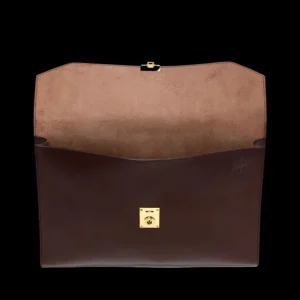 Frank Clegg Briefcases | Chocolate Belting Leather Wrap Portfolio