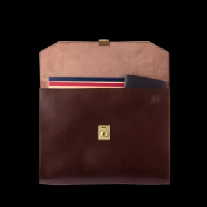 Frank Clegg Briefcases | Chocolate Belting Leather Wrap Portfolio