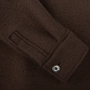 Xacus Outerwear | Chocolate Brown Wool Jersey Overshirt