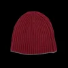 William Lockie Beanies | Claret Smog Cashmere Ribbed Short Beanie