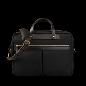 Mismo Briefcases | Coal Black M/S Canvas Office Briefcase