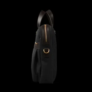 Mismo Briefcases | Coal Black M/S Canvas Office Briefcase