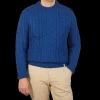 Peregrine Sweaters | Cobalt Blue Merino Wool Hudson Aran Jumper