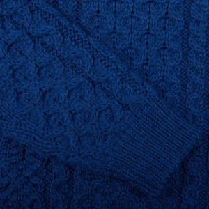 Peregrine Sweaters | Cobalt Blue Merino Wool Hudson Aran Jumper