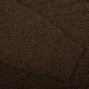 Alan Paine Knitwear | Cocoa Brown Lambswool Crew Neck