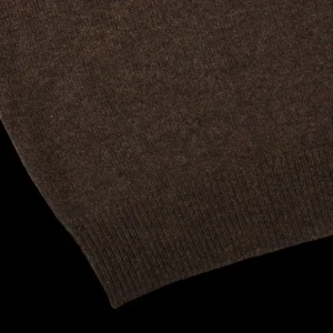 Alan Paine Knitwear | Cocoa Brown Lambswool Crew Neck