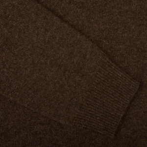 Alan Paine Knitwear | Cocoa Brown Lambswool V-Neck