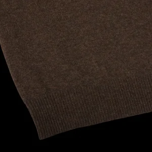 Alan Paine Knitwear | Cocoa Brown Lambswool V-Neck