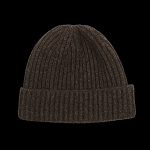 William Lockie Beanies | Cocoa Geelong Lambswool Ribbed Beanie