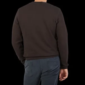 Sunspel Sweaters | Coffee Brown Cotton Loopback Sweatshirt